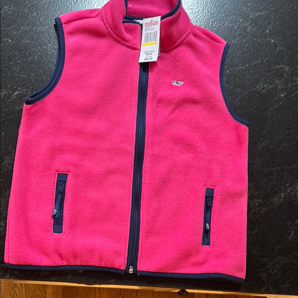 Vineyard Vines Kids Fuchsia Fleece Vest